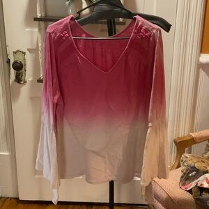 New Directions Pink Ombre Blouse